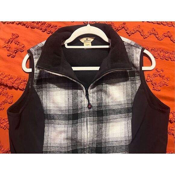 Woolrich vest size large women's black white classic slimming zipper - Picture 7 of 13
